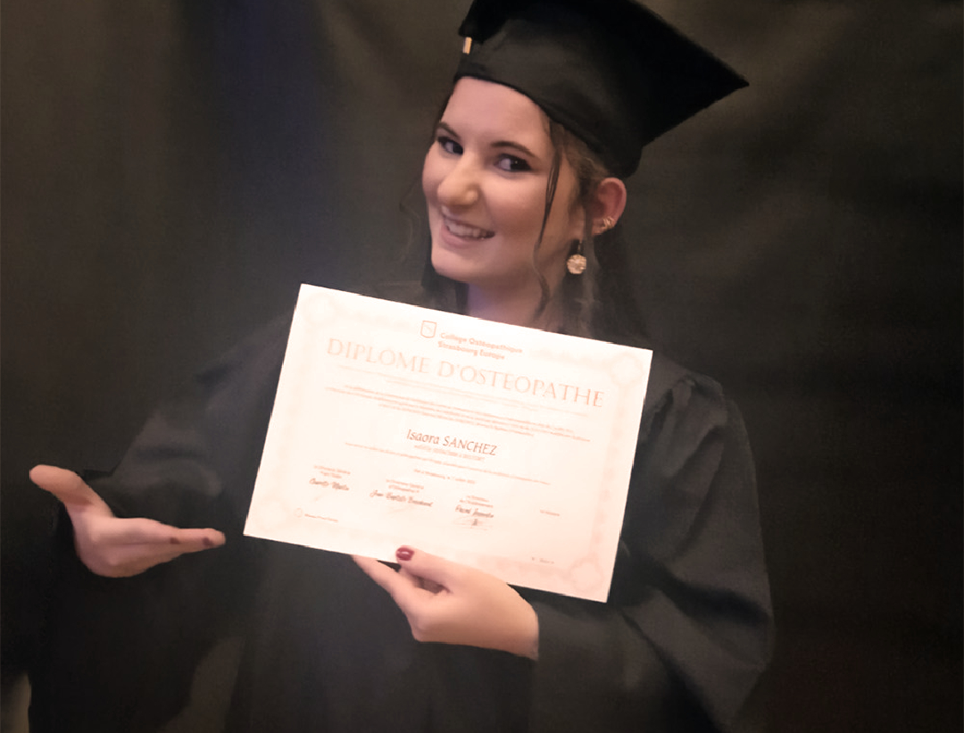 Diplôme d'Ostéopathe obtenu au COS Europe Strasbourg